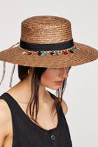 Tiki Ti Embroidered Straw Boater By Free People